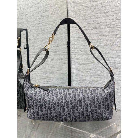 Replica di lusso Borsa Dior Medio D-Journey denim jacquard con motivo obliquo Blu Imitazioni Cloni Borsa Dior Medio D-Journey denim jacquard con motivo obliquo Blu firmate