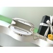 Imitazioni borse griffate a mano Kelly Chanel AS4416 con trapuntatura a chevron bianco