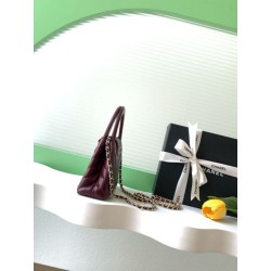 Borsa Replica 1:1 a mano Kelly Chanel AS4416 con trapuntatura a chevron bordeaux