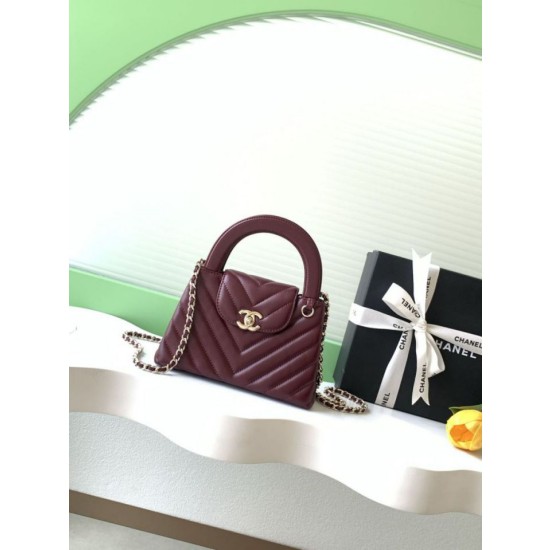 Borsa Replica 1:1 a mano Kelly Chanel AS4416 con trapuntatura a chevron bordeaux