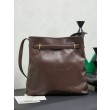 Borsa a secchiello a tracolla Miu Miu Aventure nappa 5BE101 Caffè