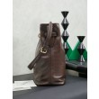 Borsa a secchiello a tracolla Miu Miu Aventure nappa 5BE101 Caffè