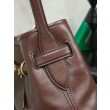 Borsa a secchiello a tracolla Miu Miu Aventure nappa 5BE101 Caffè
