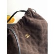 Imitazioni borse griffate a secchiello/hobo Chanel trapuntata con coulisse scamosciata AS5227 Caffè