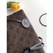 Imitazioni borse griffate a secchiello/hobo Chanel trapuntata con coulisse scamosciata AS5227 Caffè