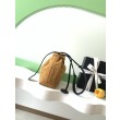 Borsa a secchiello/hobo Chanel trapuntata con coulisse scamosciata AS5227 marrone