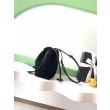 Borsa a secchiello/hobo Chanel trapuntata con coulisse scamosciata AS5227 Nero