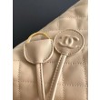 Borsa a secchiello trapuntata con coulisse Chanel AS5227 albicocca
