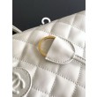 Borsa a secchiello trapuntata con coulisse Chanel AS5227 bianco