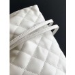 Borsa a secchiello trapuntata con coulisse Chanel AS5227 bianco