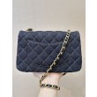 Borsa a tracolla Chanel mini flap denim trapuntato A69900 blu