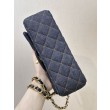 Borsa a tracolla Chanel mini flap denim trapuntato A69900 blu