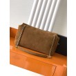 Borsa a tracolla grande YSL Saint Laurent Calypso scamosciata marrone