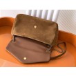 Borsa a tracolla grande YSL Saint Laurent Calypso scamosciata marrone
