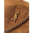 Borsa a tracolla grande YSL Saint Laurent Calypso scamosciata marrone