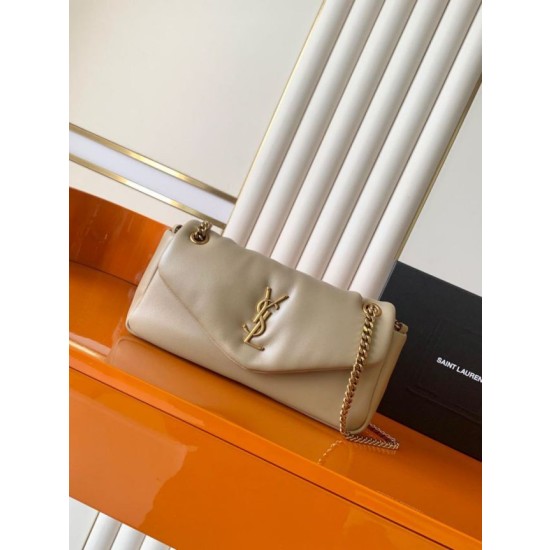 Borsa a tracolla media YSL Saint Laurent Calypso Albicocca