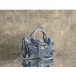 Borse Firmate Replica Balenciaga Le City denim lavato Blu