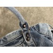 Borse Firmate Replica Balenciaga Le City denim lavato Blu