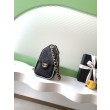 Mini borsa Chanel 26P trapuntata in rafia intrecciata AS5631 Nero