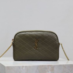 Cloni Pochette trapuntata con zip Gaby YSL Saint Laurent Blu firmate