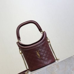 Replica di lusso Borse a secchiello Gaby di YSL Saint Laurent bordeaux Imitazioni Cloni Borse a secchiello Gaby di YSL Saint Laurent bordeaux firmate