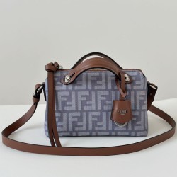 Replica di lusso Borse Fendi Denim Vitello Grace FF Mini By The Way Boston Blu Imitazioni Cloni Borse Replica Fendi Denim Vitello Grace FF Mini By The Way Boston Blu firmate