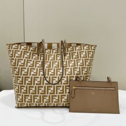 Replica di lusso Borsa tote reversibile grande Fendi Roll Albicocca Imitazioni Cloni Borsa tote reversibile grande Fendi Roll Albicocca firmate