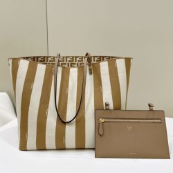 Cloni Borsa tote reversibile grande Fendi Roll Albicocca firmate
