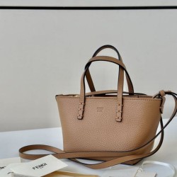 Cloni Qualità superiore replica tote Fendi Roll Mini Selleria Marrone firmate