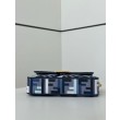 Borsa a tracolla classica Fendi Baguette FF ricamato Blu