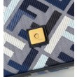Borsa a tracolla classica Fendi Baguette FF ricamato Blu