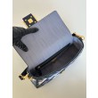 Borsa a tracolla classica Fendi Baguette FF ricamato Blu