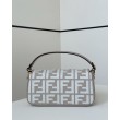 Borse Replica a tracolla classica Fendi Baguette FF ricamato grigio