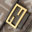 Borse Imitazioni a tracolla classica Fendi Baguette FF ricamato marrone