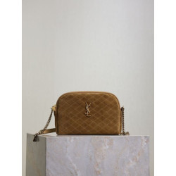 Imitazioni borse griffate a tracolla YSL Saint Laurent Gaby scamosciata trapuntata giallo