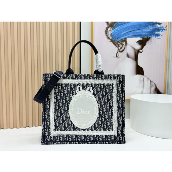 Borsa da uomo Dior Book Tote Piccola/Media/Grande con ricamo obliquo e tracolla Nero Borsa da uomo Dior Book Tote Piccola/Media/Grande con ricamo obliquo e tracolla Nero