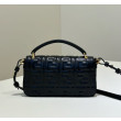 Borsa Replica 1:1 Fendi Baguette con manico superiore e logo FF impresso Nero
