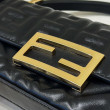 Borsa Replica 1:1 Fendi Baguette con manico superiore e logo FF impresso Nero