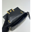 Borsa Replica 1:1 Fendi Baguette con manico superiore e logo FF impresso Nero