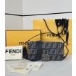 Borsa Fendi Baguette tessuto jacquard FF effetto denim blu