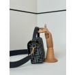 Borsa Fendi Baguette tessuto jacquard FF effetto denim blu