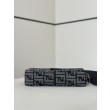 Borsa Fendi Baguette tessuto jacquard FF effetto denim blu