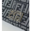 Borsa Fendi Baguette tessuto jacquard FF effetto denim blu