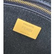 Borsa Fendi Baguette tessuto jacquard FF effetto denim blu
