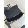 Borsa Fendi Baguette tessuto jacquard FF effetto denim blu