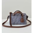 Borse Replica Fendi Denim Vitello Grace FF Mini By The Way Boston Blu