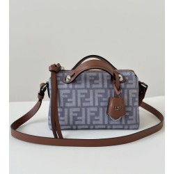 Borse Replica Fendi Denim Vitello Grace FF Mini By The Way Boston Blu