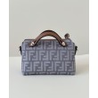 Borse Replica Fendi Denim Vitello Grace FF Mini By The Way Boston Blu