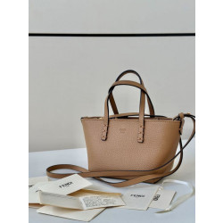 Qualità superiore replica tote Fendi Roll Mini Selleria Marrone