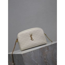 Pochette trapuntata con zip Gaby YSL Saint Laurent Bianco